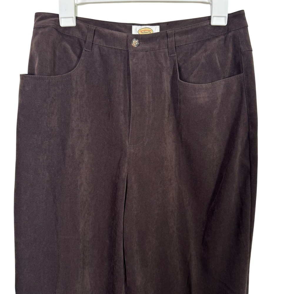 VTG Talbots Womens Pants 10 Chocolate Brown Stretch High‎ Rise Straight Leg - Picture 2 of 8